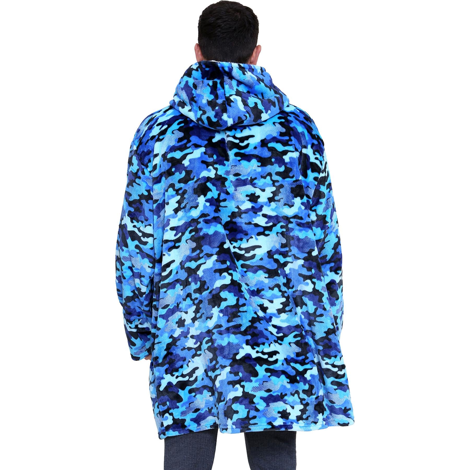 Unisex Men Ladies Oversized Hoodie Animal Snuggle Blanket Super Soft Warm Fleece