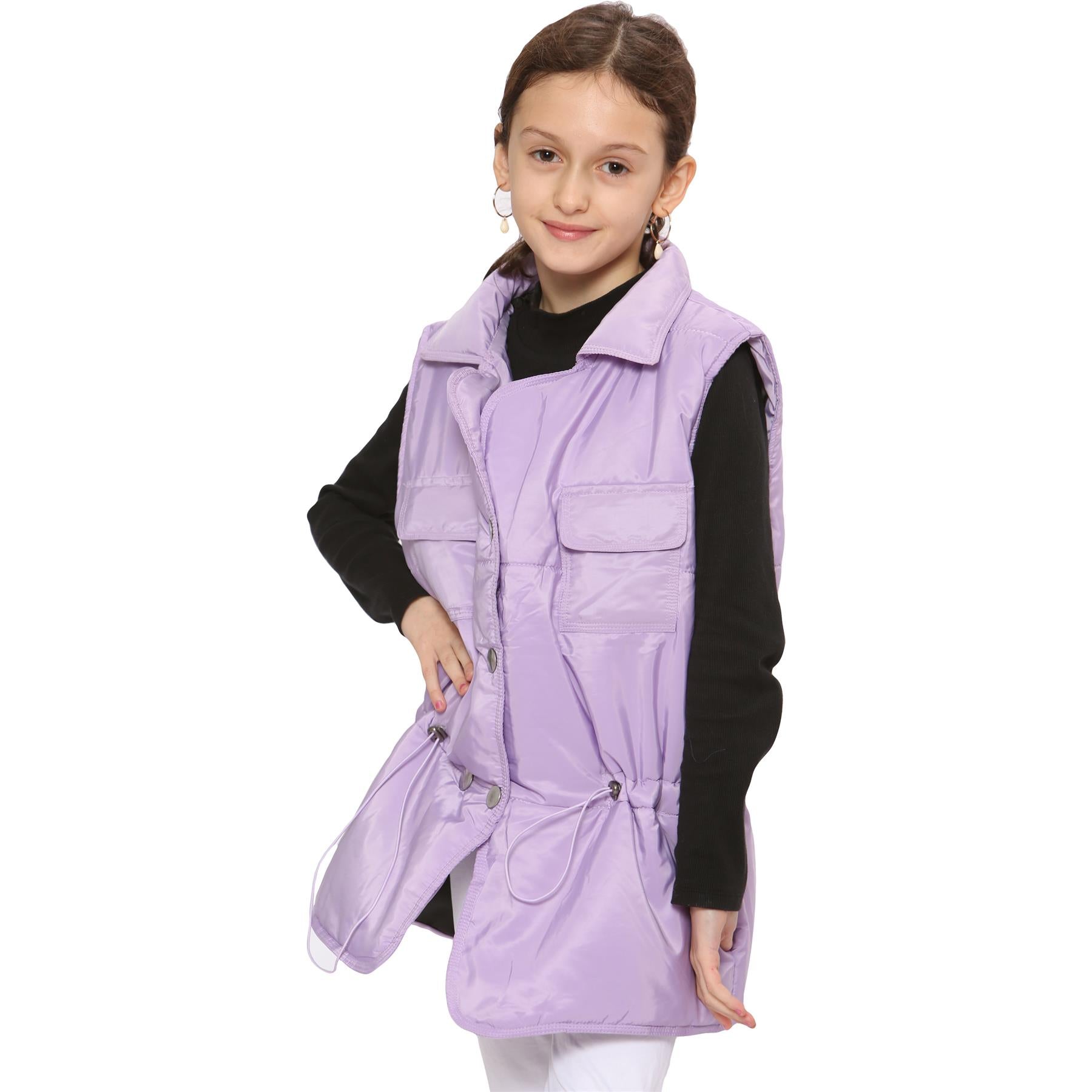 Kids Girls Oversized Style Sleeveless Jacket