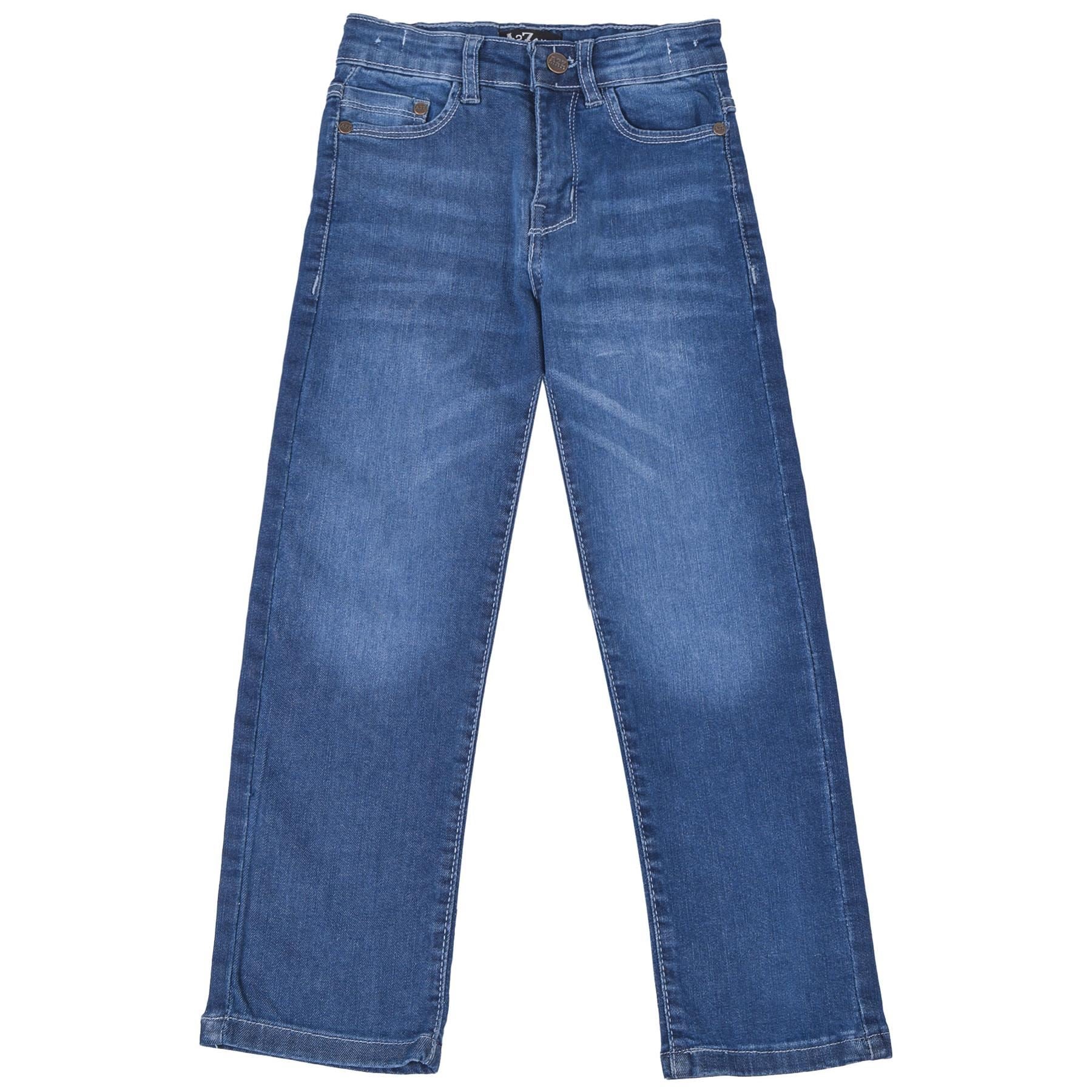 Kids Boys Relaxed Straight Fit Boot Cut Mid Blue Jeans