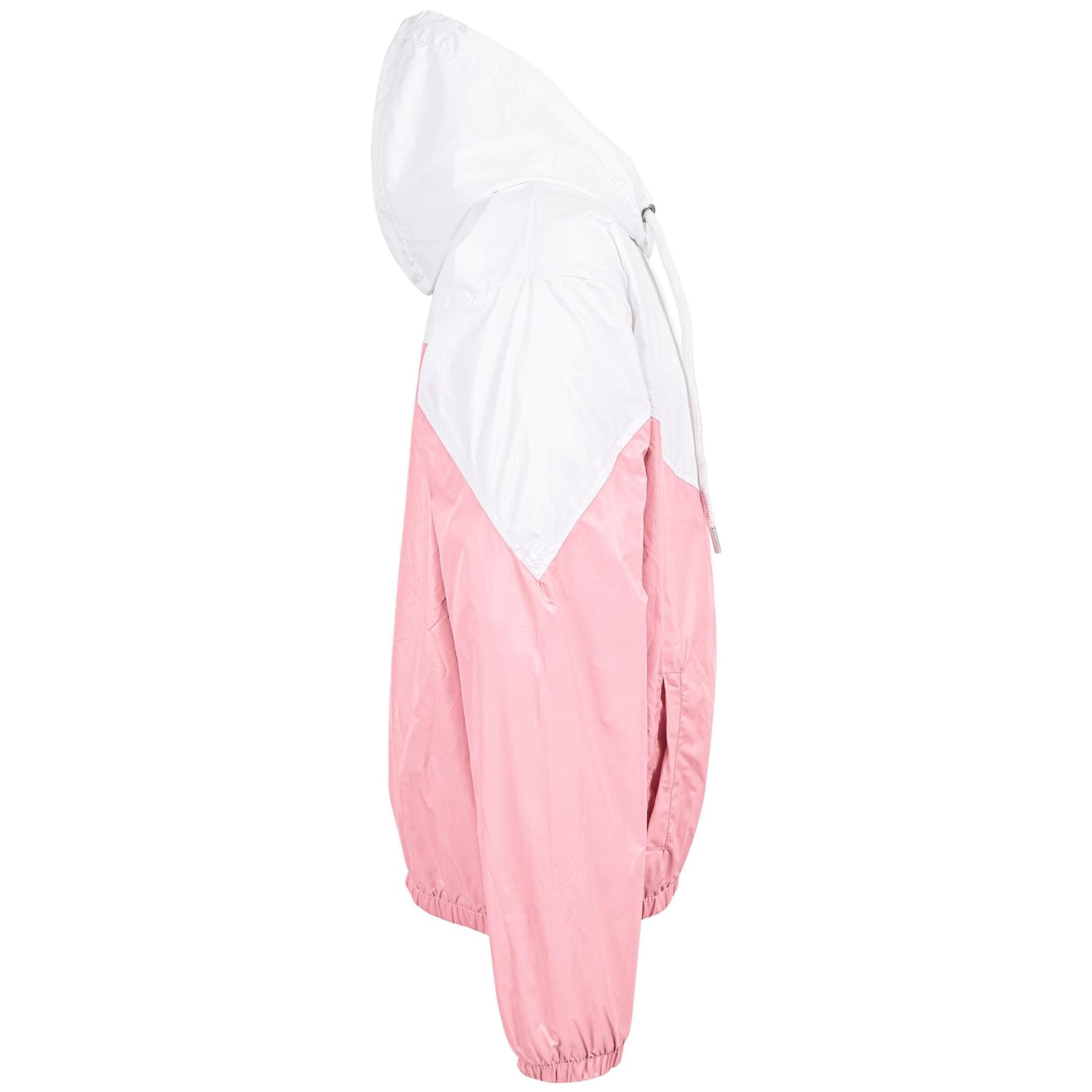 Girls Boys Contrast Panelled Lightweight Baby Pink Windbreaker Jacket