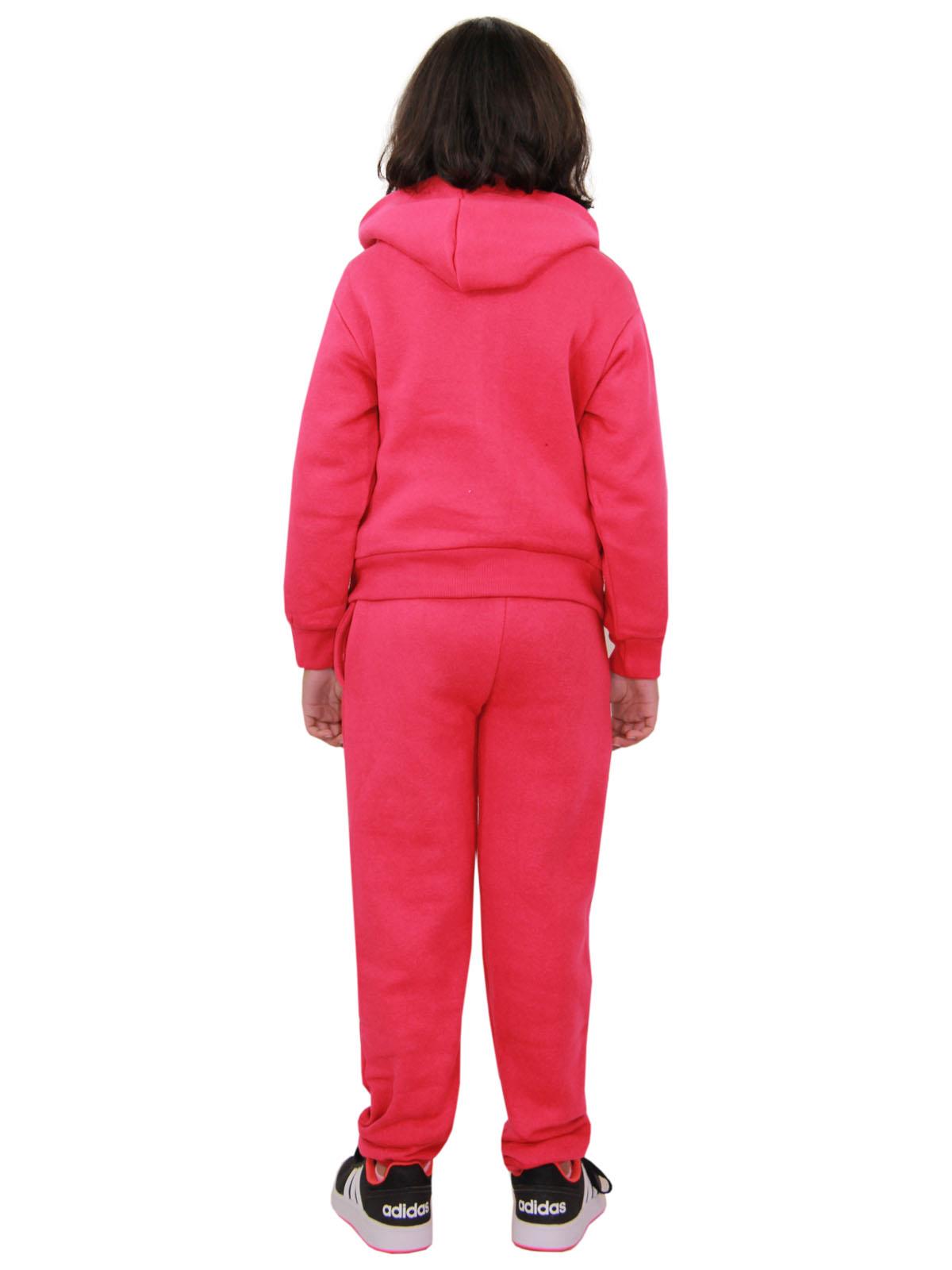 Kids Girls #Selfie Printed Hooded Crop Top & Bottom Jogging Suit