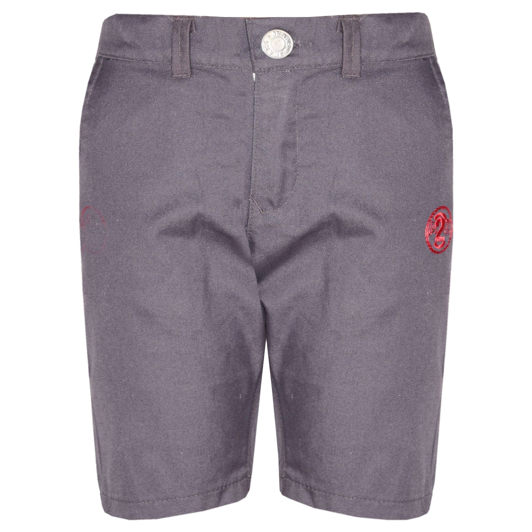 Boys Summer Cotton Shorts Grey Chino Knee Length
