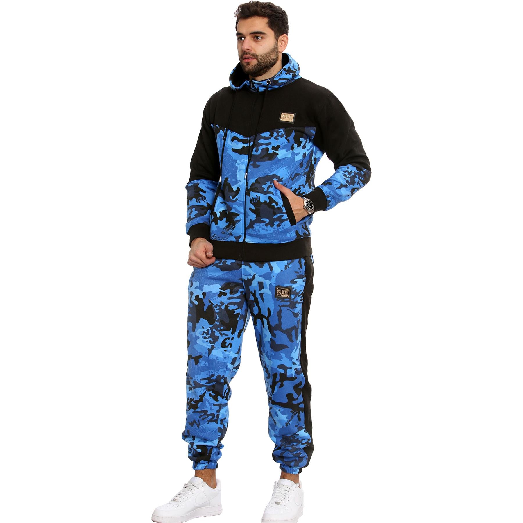 Mens Tracksuit Camouflage Hoodie Sweatpants Gents