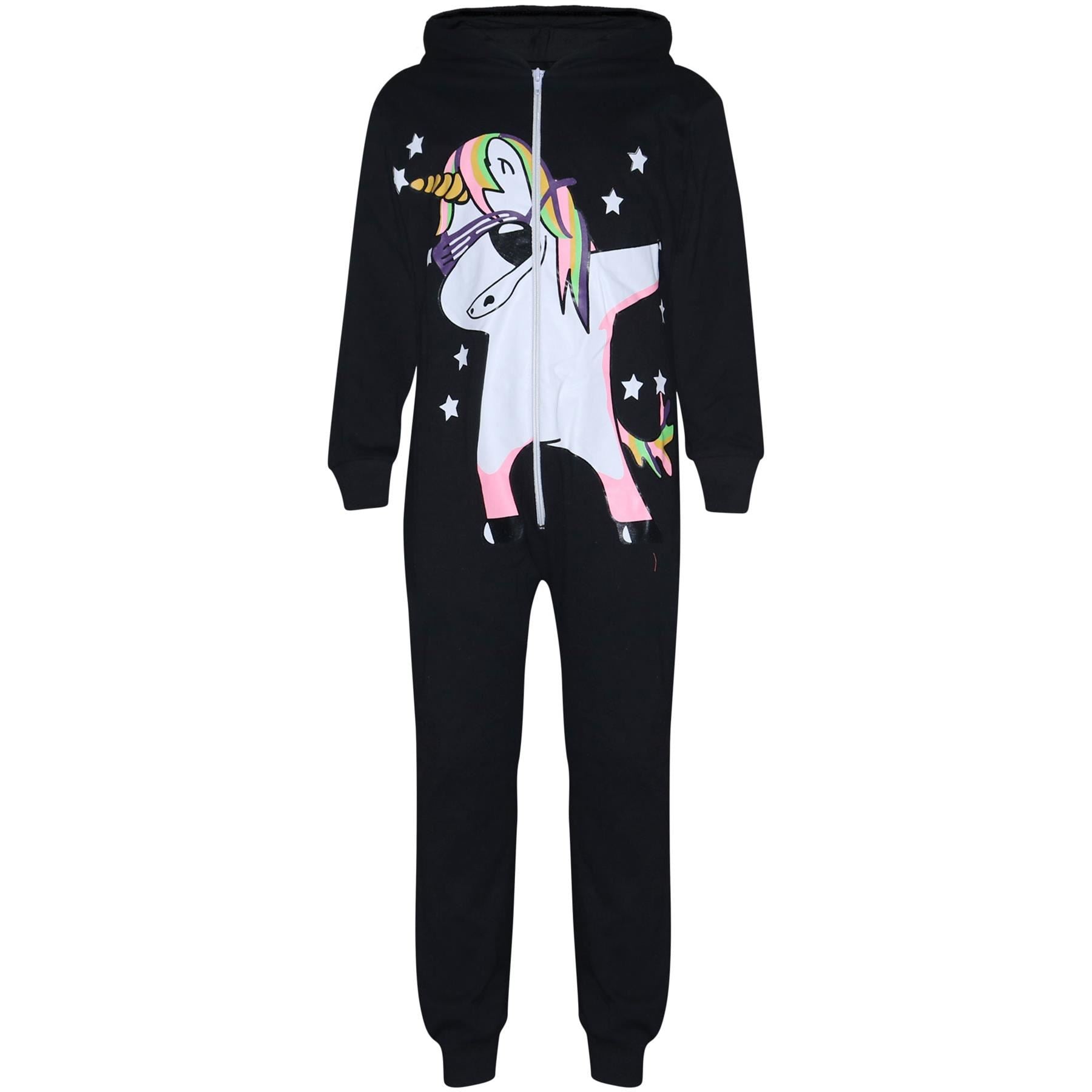 Kids Girl 100% Cotton Unicorn Dab Black A2Z Onesie