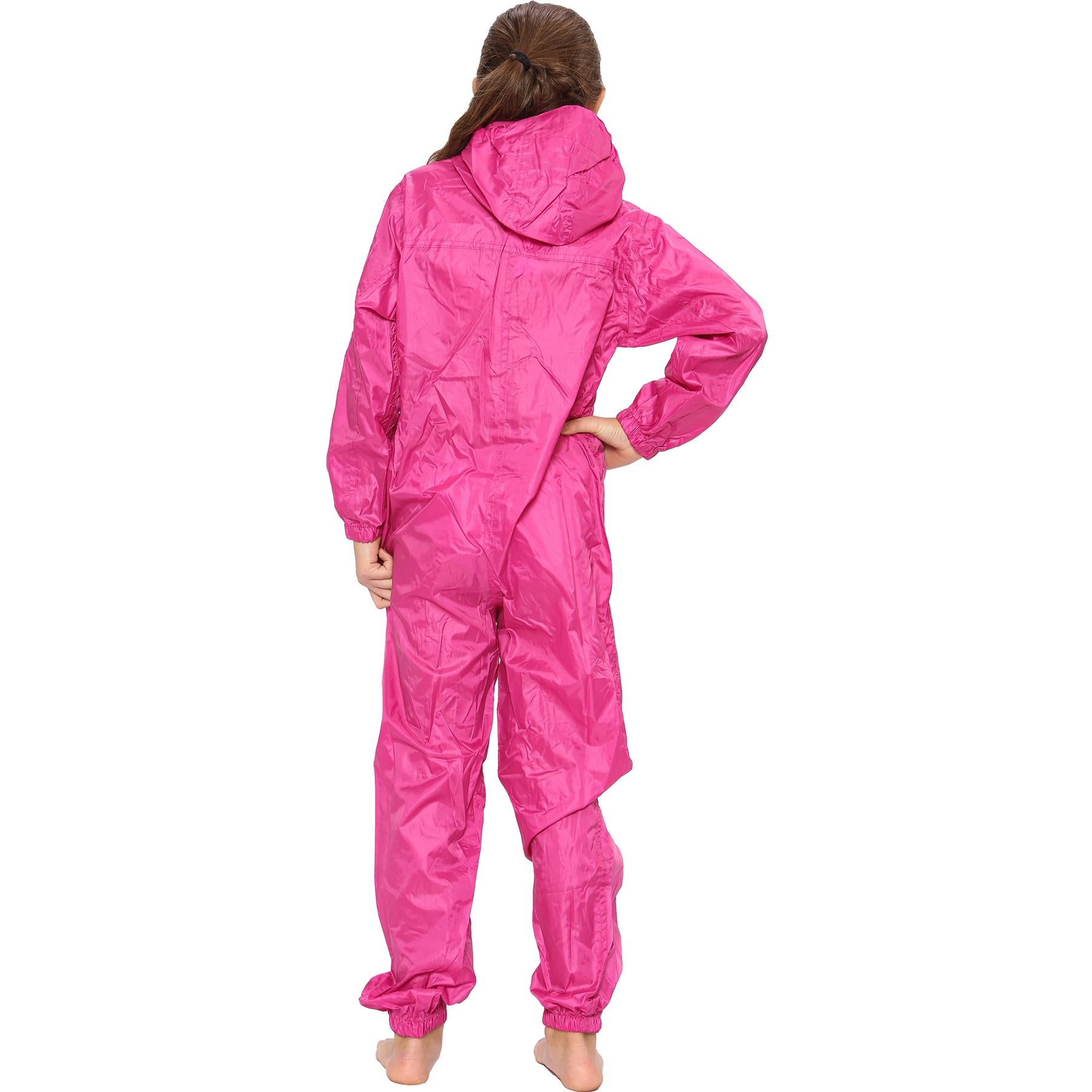 Unisex Raincoat Kids Pink Puddle Suit Rainwear Waterproof Hooded Rainsuit