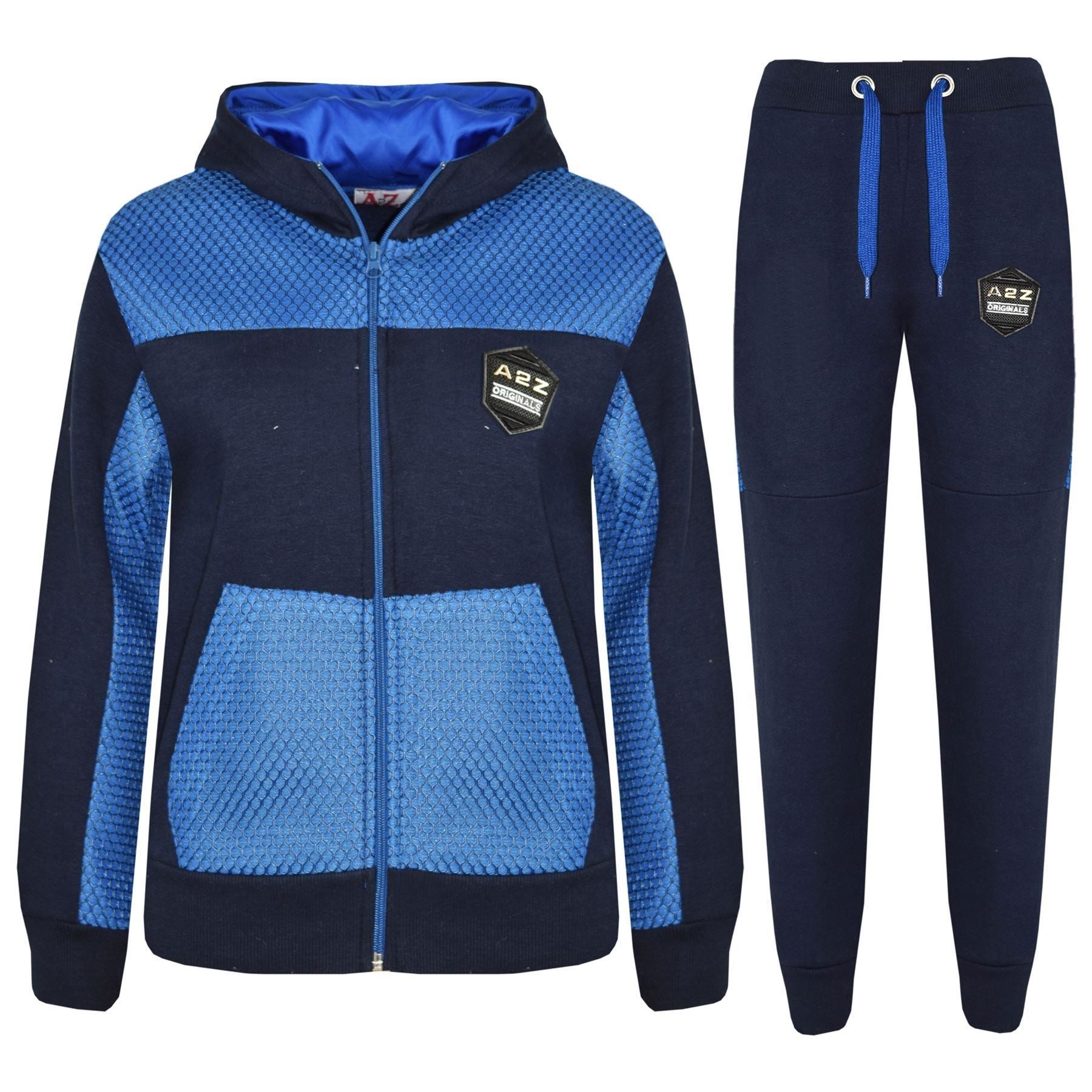 Boys Girls Tracksuit A2Z Project Fashion Mesh Panels Hoodie & Joggers