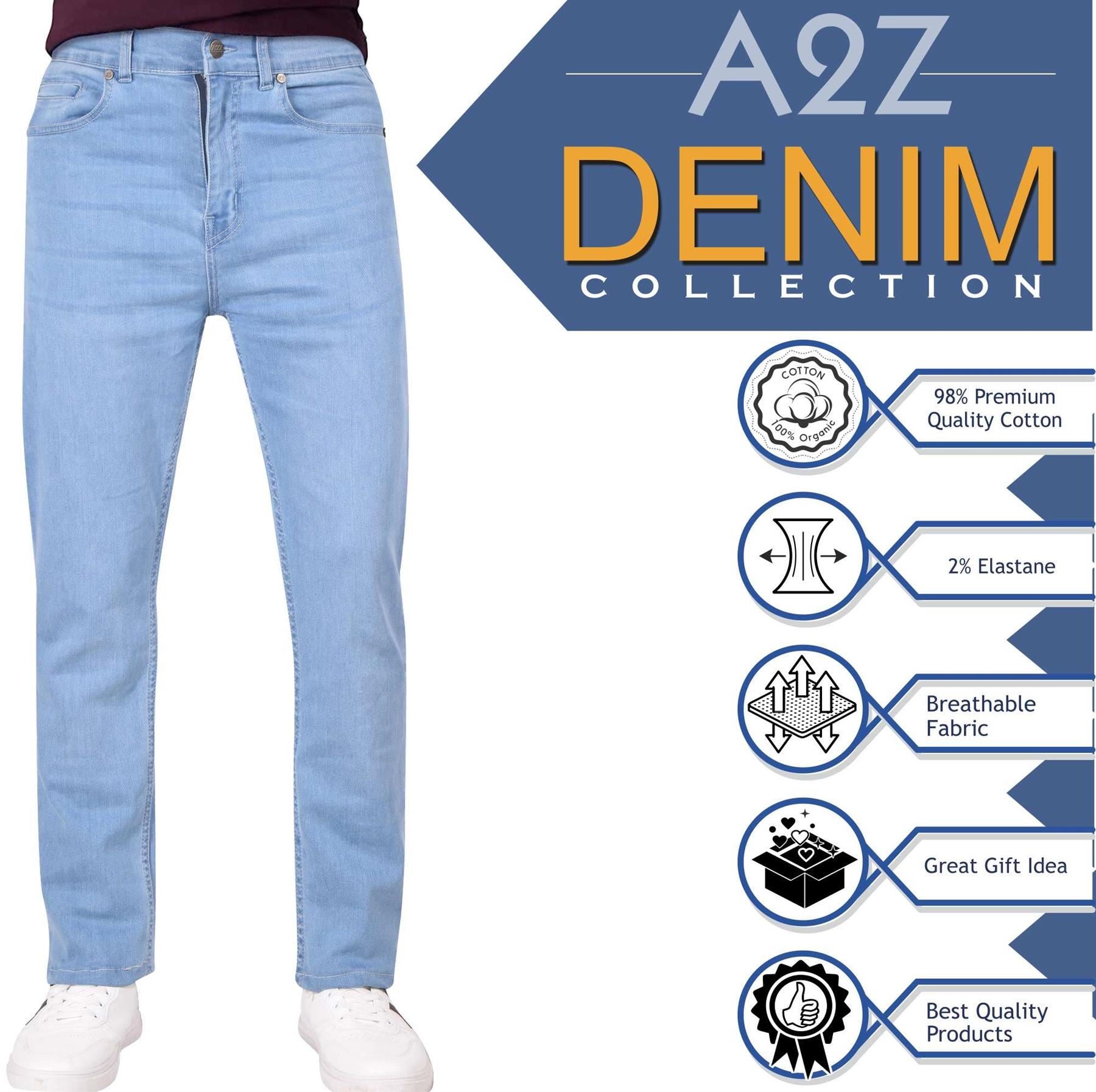 Mens Denim Jeans Straight Fit Boot Cut Jeans Comfort Stretch Trousers Pants