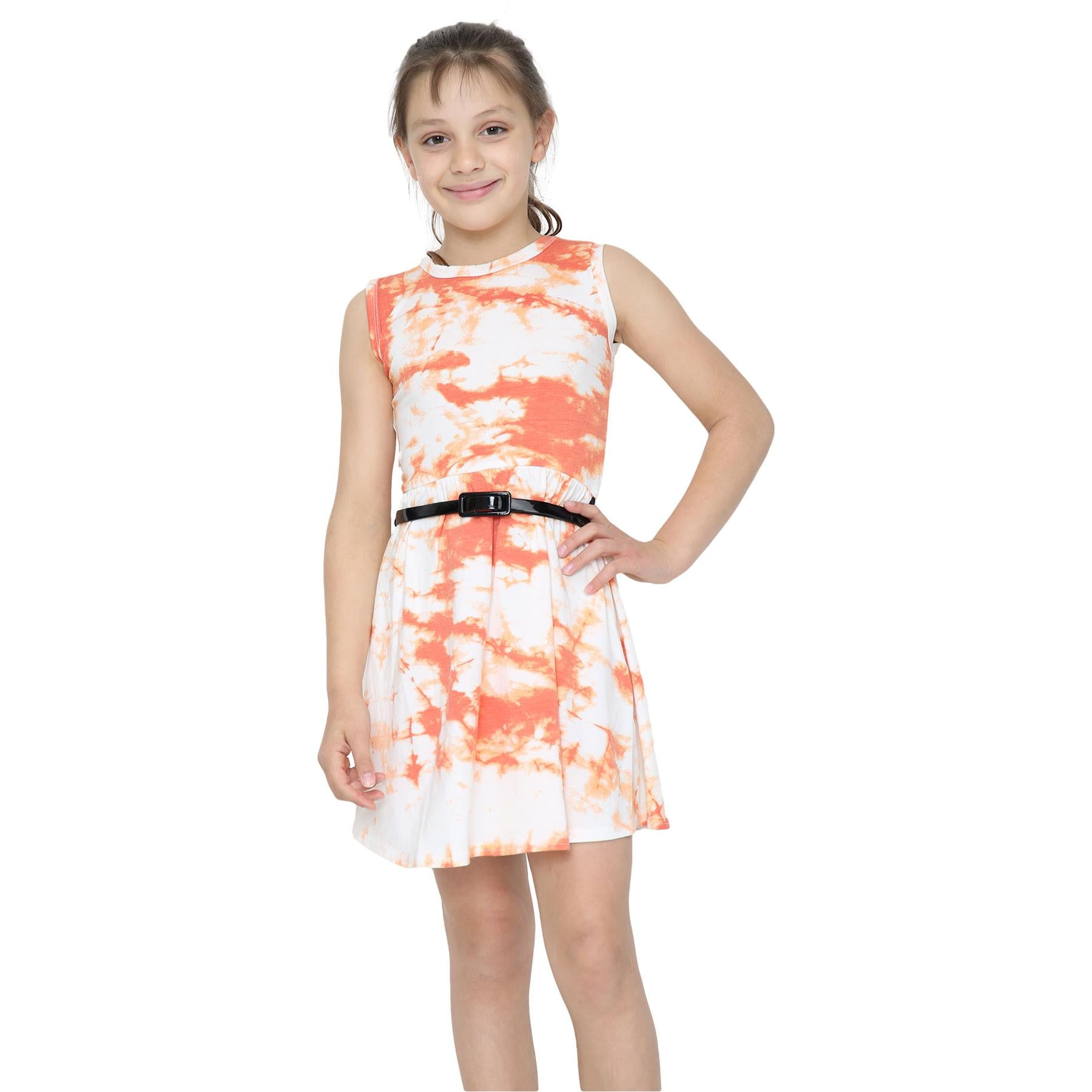 Kids Girls Tie Dye Print Skater Dresses