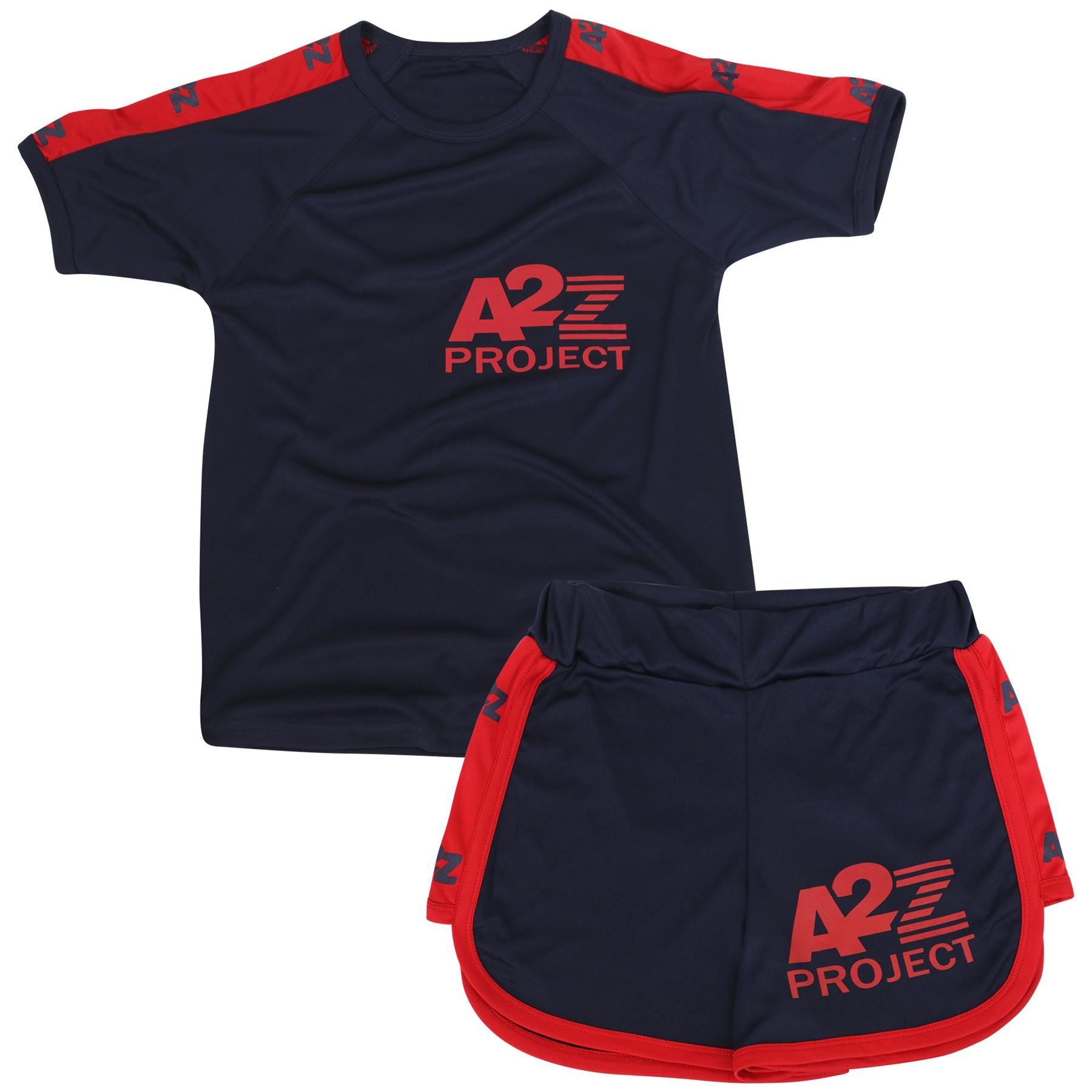 Girls Boys T Shirt Sports Navy Summer Outfit Shorts Set