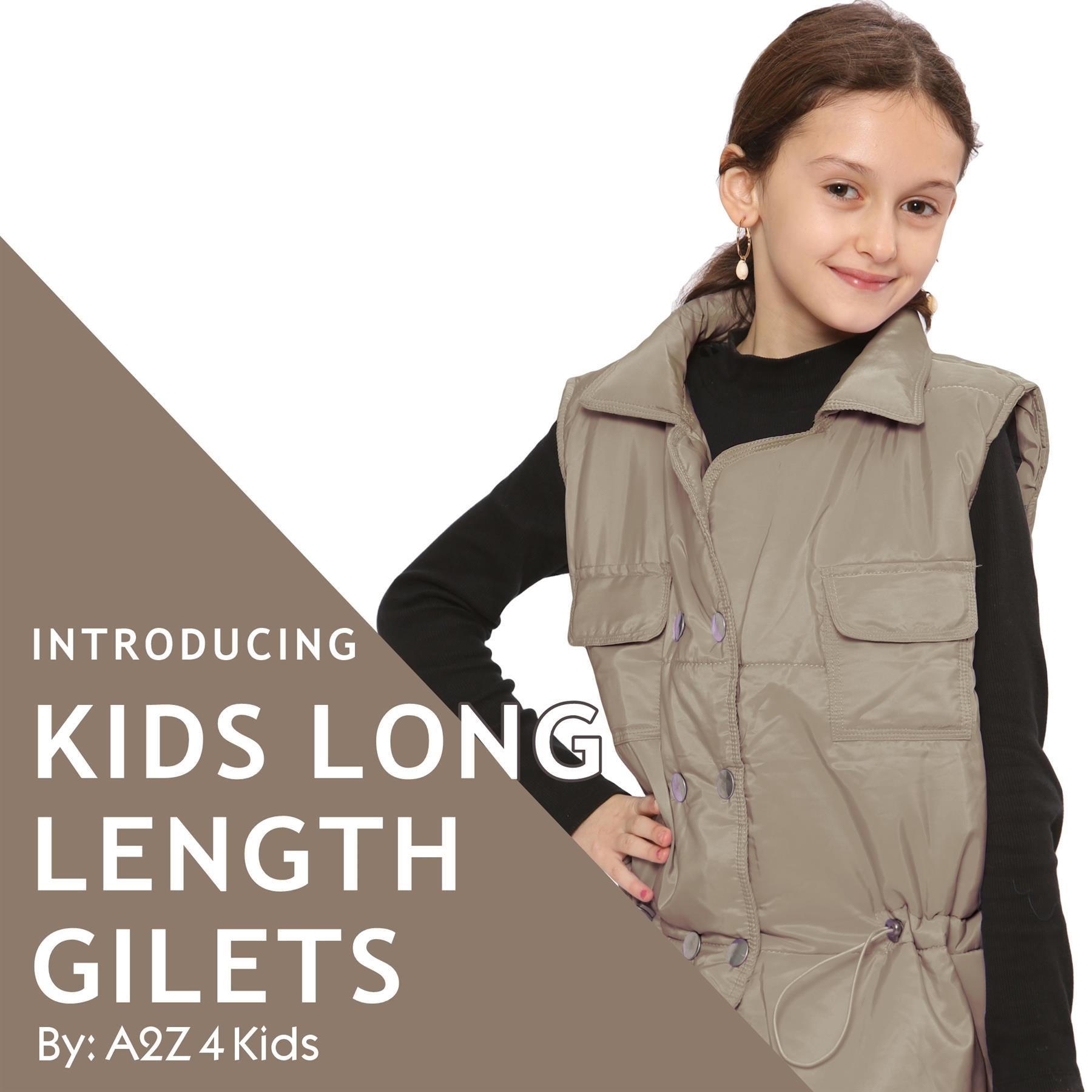 Kids Girls Oversized Style Sleeveless Jacket