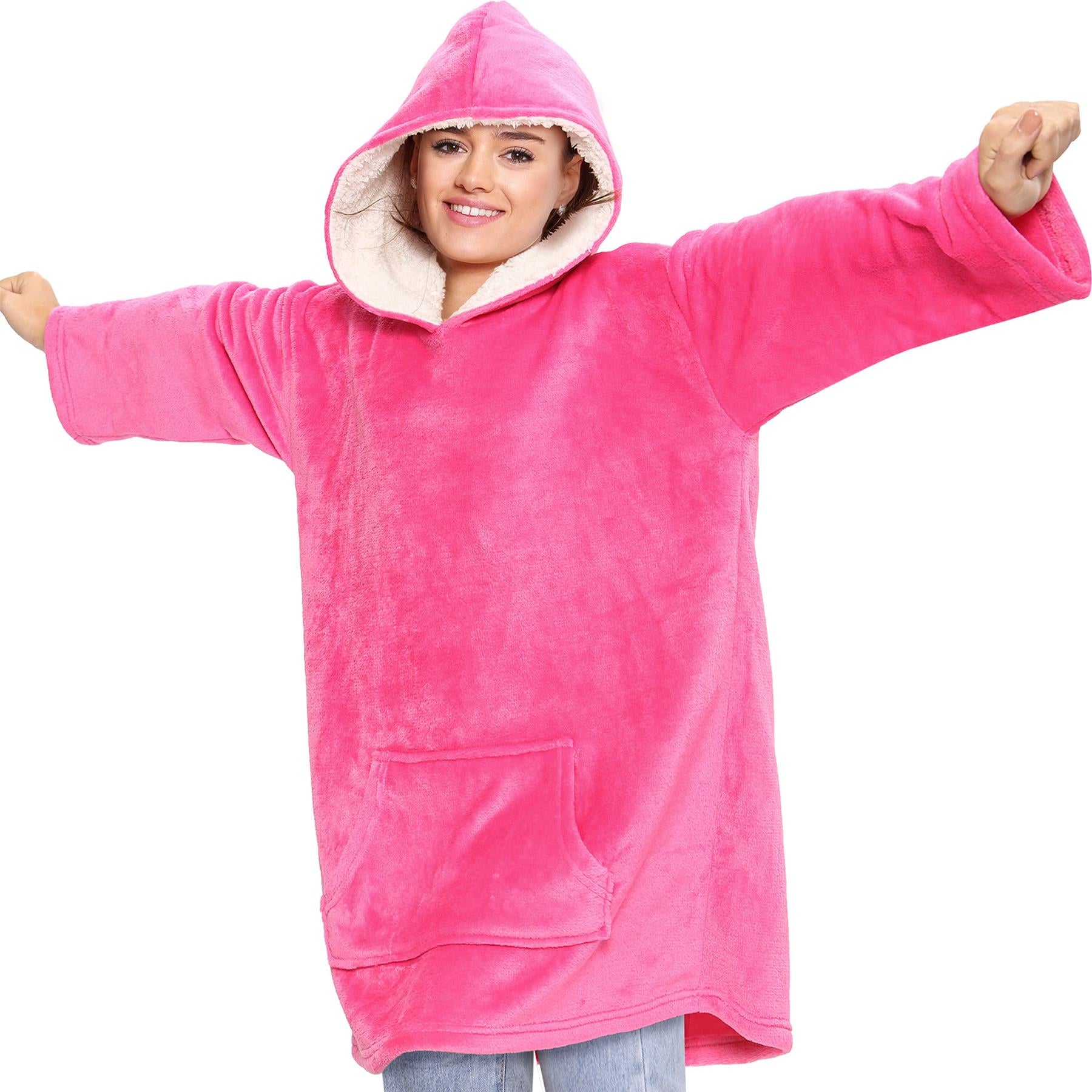 Unisex Men Ladies Oversized Hoodie Plain Snuggle